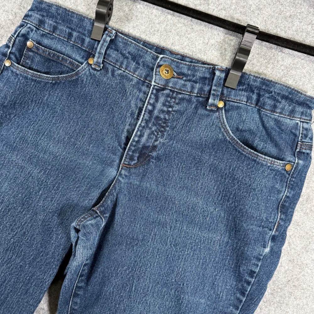 Relativity Bootcut Jeans Women 10 Blue Dark Wash Stretch Denim RN89828